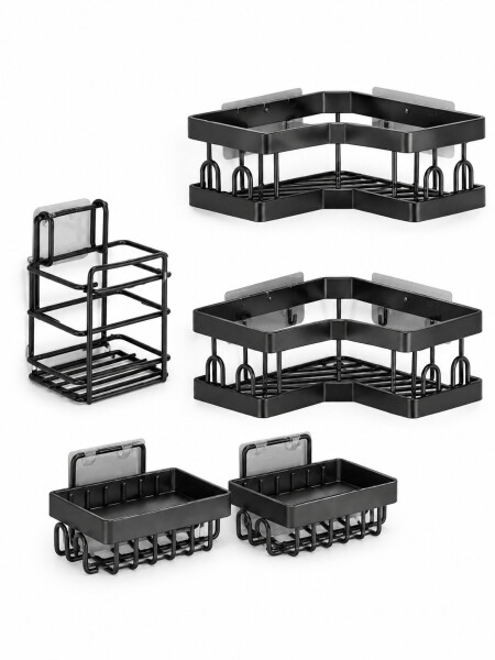 SET DE BAÑO 5 PIEZAS NEGRO