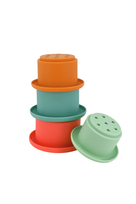 Set cuatro vasos apilables de silicona Sin color