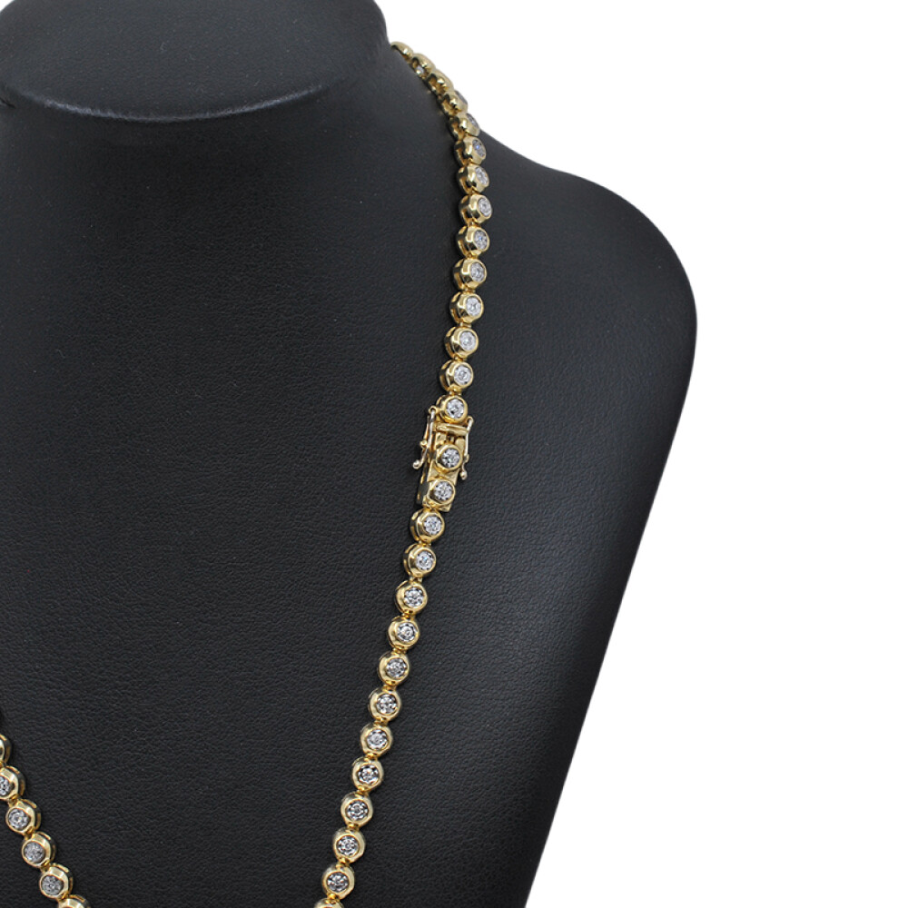 Gargantilla en oro 18k combinada 2 colores con brillantes Gargantilla en oro 18k combinada 2 colores con brillantes