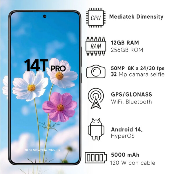 Xiaomi 14t Pro 12gb Ram 256gb 50mpx + Regalo PK XIAOMI 14T PRO 12/8256 AZUL + REGALO