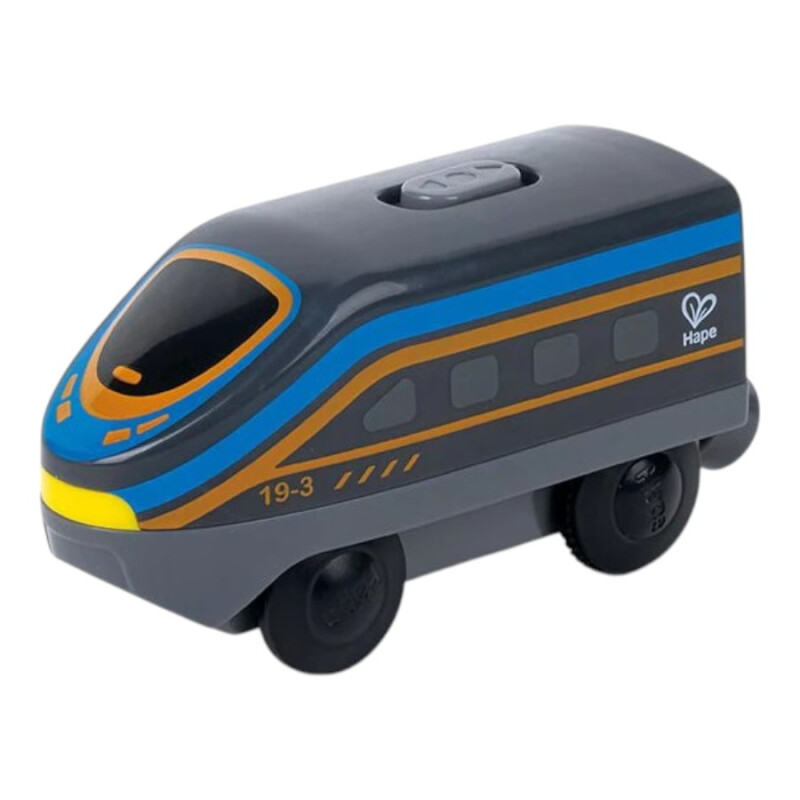Locomotora con batería Hape azul Locomotora con batería Hape azul