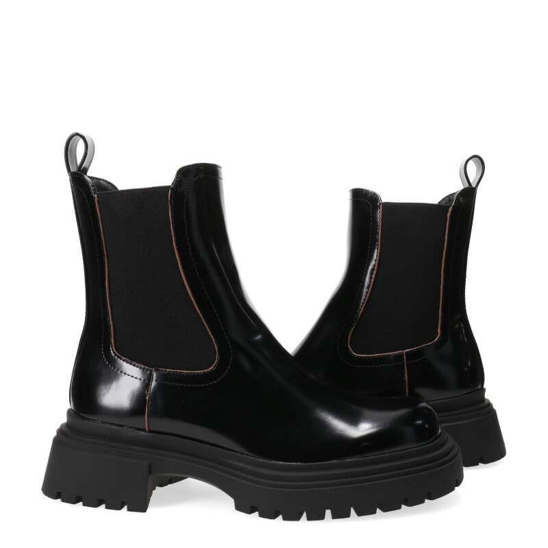 Bota de Mujer Miss Carol HARPERS tipo chelsea con elasticos laterales Negro
