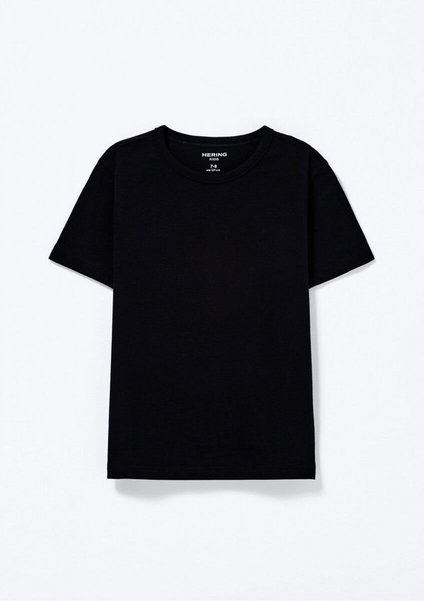 CAMISETA BÁSICA INFANTIL MANGA CORTA - NEGRO 