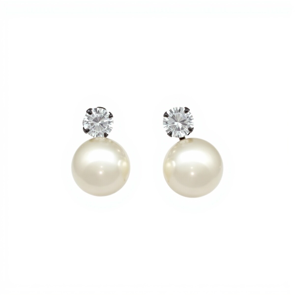 Caravanas Perlas de cultivo-Plata 925-Con Perla y Zirconia-CA3202 - conperla 