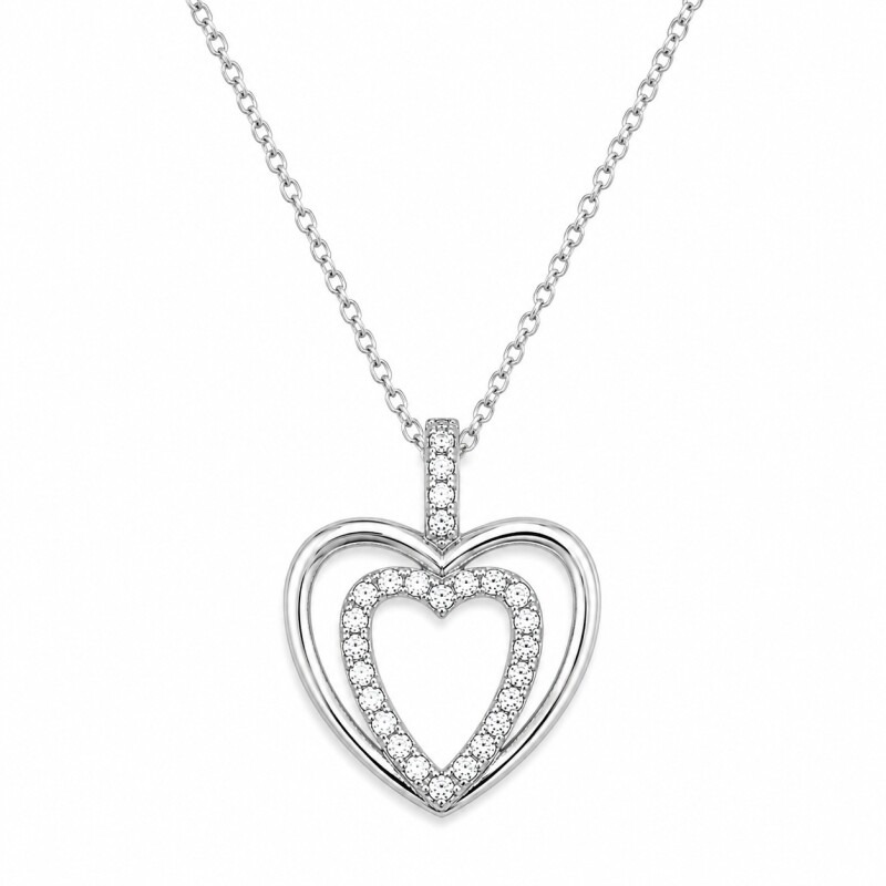 Dije Corazón Plata 925 -Piedra Zirconia-CP8642 conpiedra
