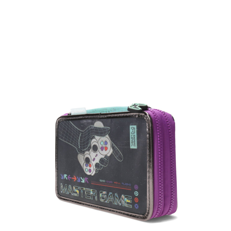 Cartuchera Multiscope Master Game Sobre Doble Cierre Azul Marino - Violeta