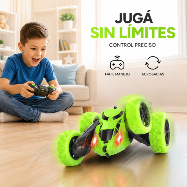 Auto A Control Remoto 360º Acrobático Stunt Juguete 4x4 Variante Color Verde