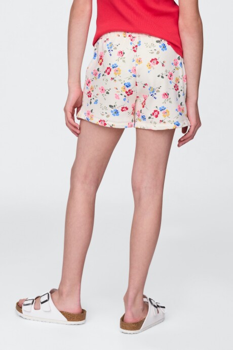 Short Logo Gap Niña White Floral Print