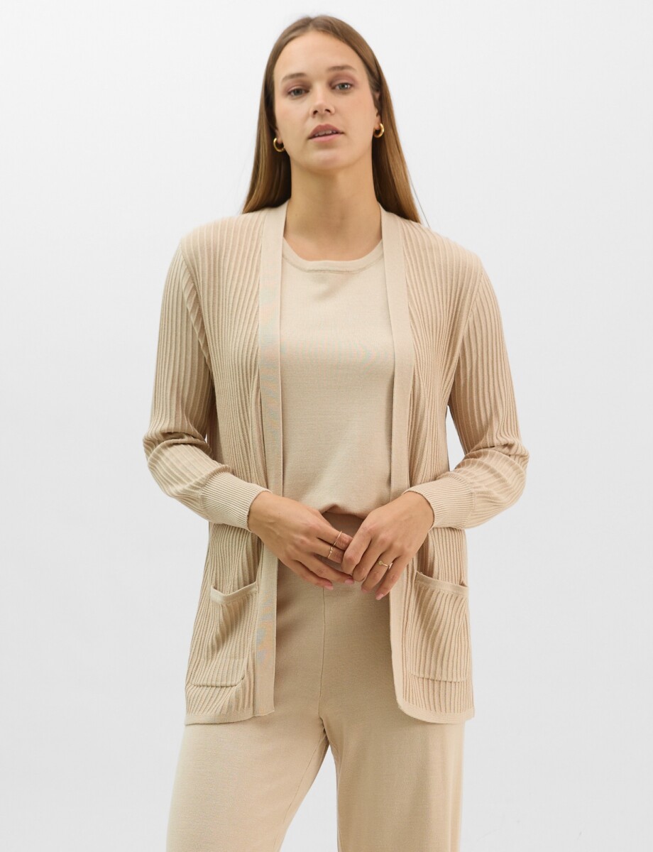 Cardigan Abierto - Beige 