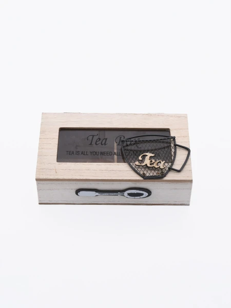 CAJA PARA TÉ 2 DIVISIONES BEIGE