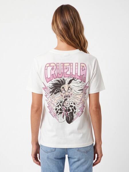 REMERA PINK CRUELLA OFF WHITE