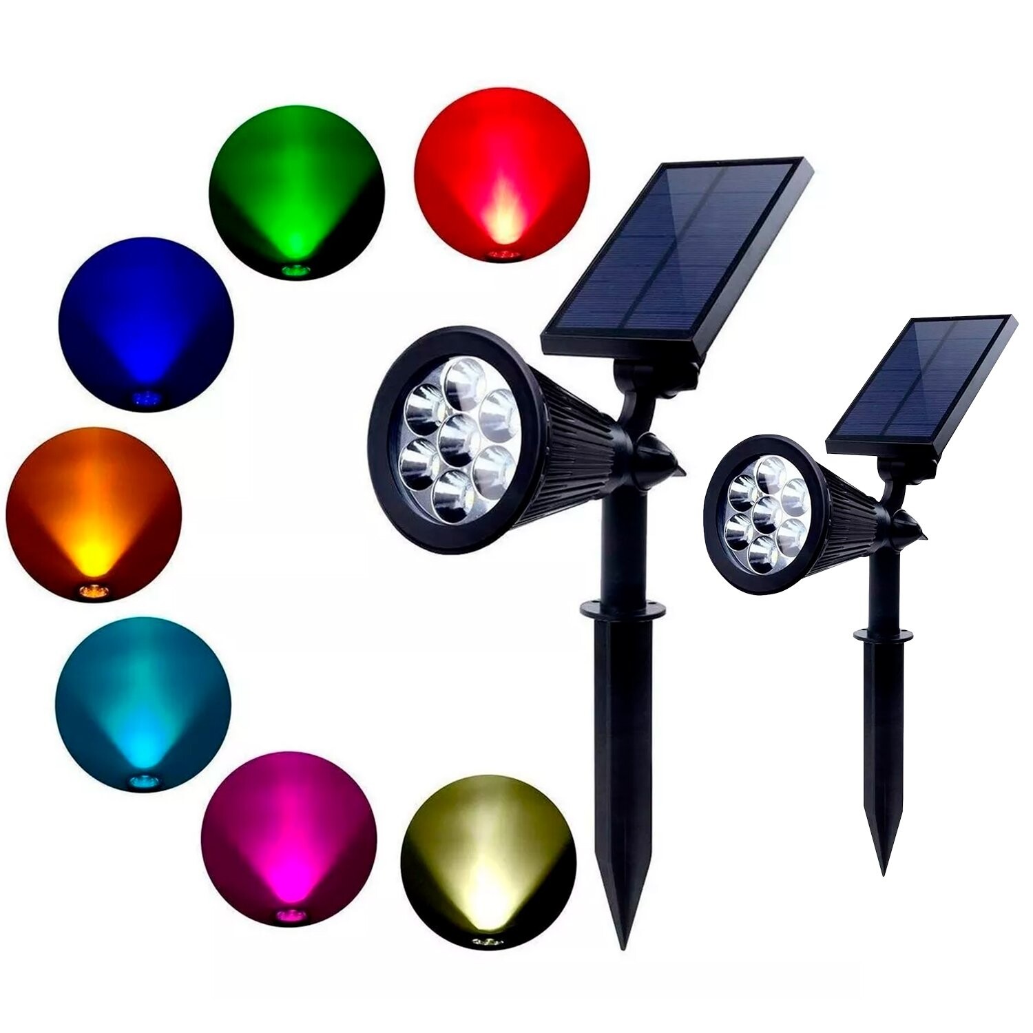 Foco LED Solar para jardín STREET RGB con sensor crepuscular - L