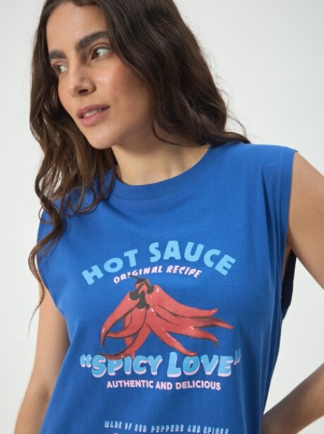 MUSCULOSA HOT SAUCE AZUL