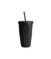 Vaso facetado térmico con sorbito Negro