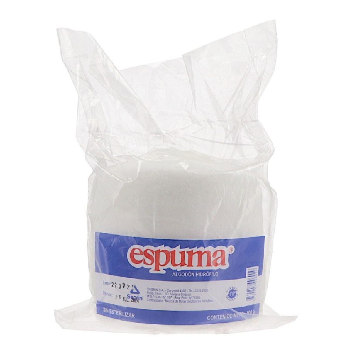 ALGODON HIDROFILO ESPUMA DE 500G 