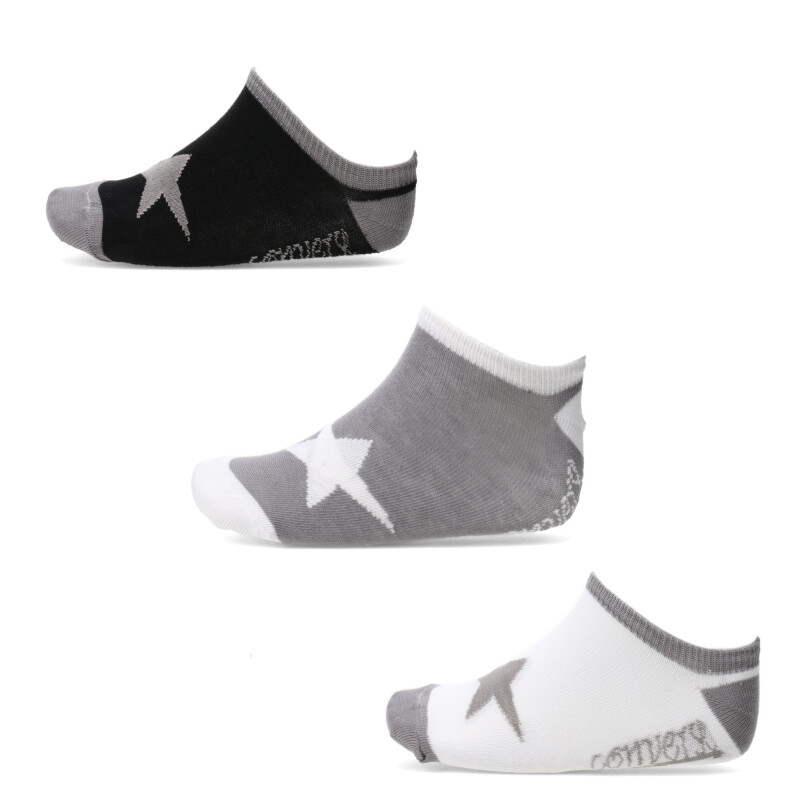 Medias Unisex Converse x2 Chuck Taylor Negro - Gris - Blanco