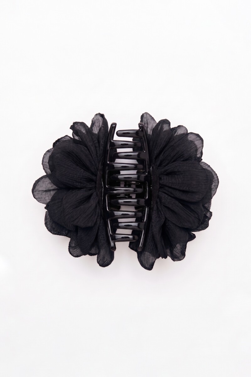 Broche flor negro