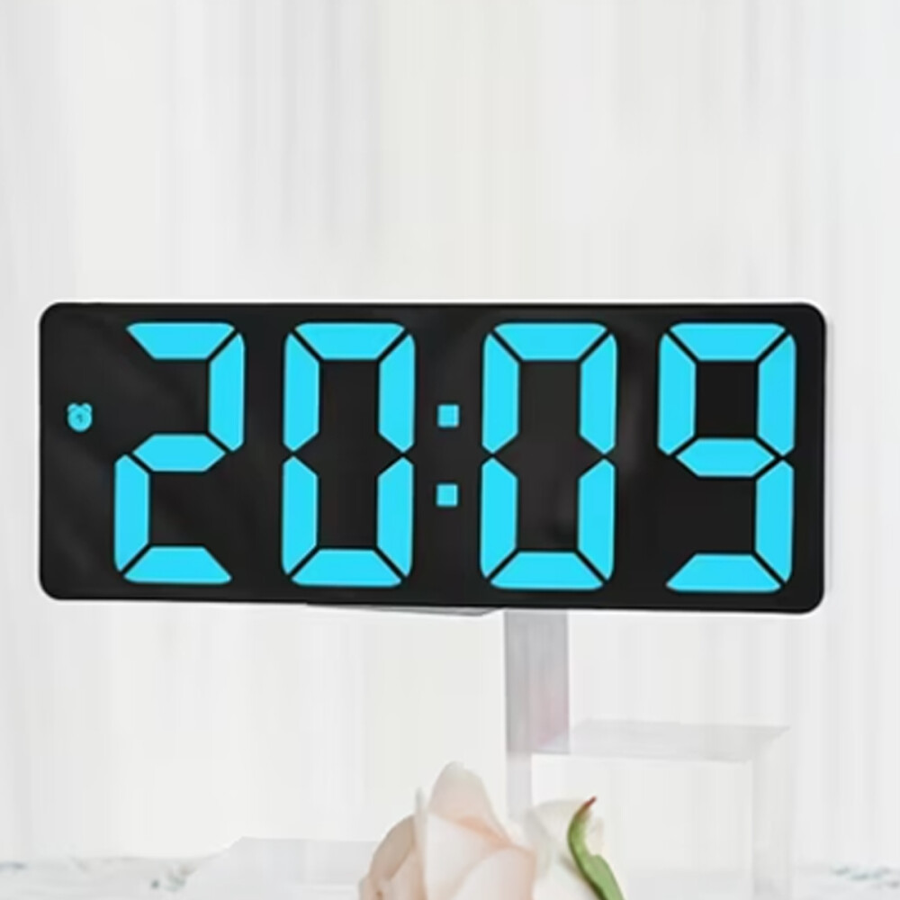Reloj Digital Led A Pilas o USB Con Calendario y temperatura Azul