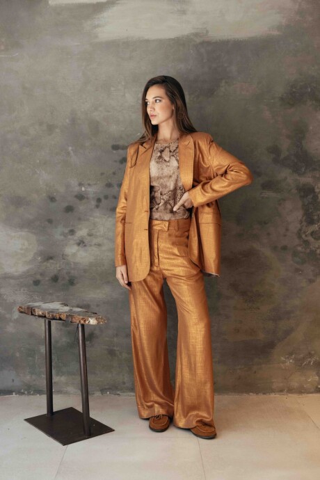 Pantalón Sastre Lurex Terracota