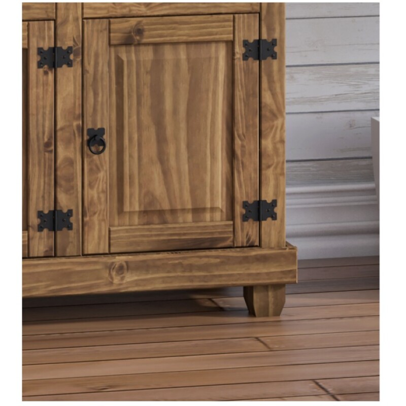 Alacena Cristalero Aparador Madera Maciza 4 Puertas Marrón Alacena Cristalero Aparador Madera Maciza 4 Puertas Marrón