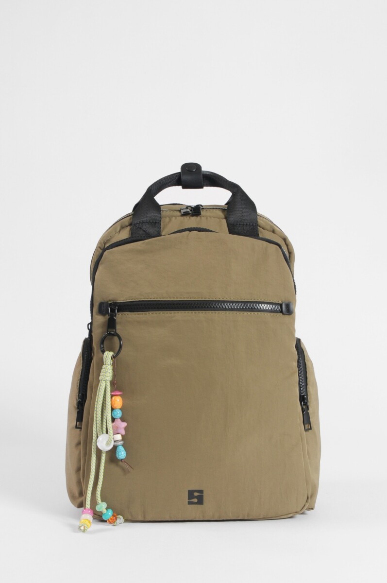 Mochila porta laptop con llavero - verde 