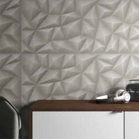 Ceramica Gris Mate Decorada 3D 45X120Cm Pared GAMAS DE GRIS