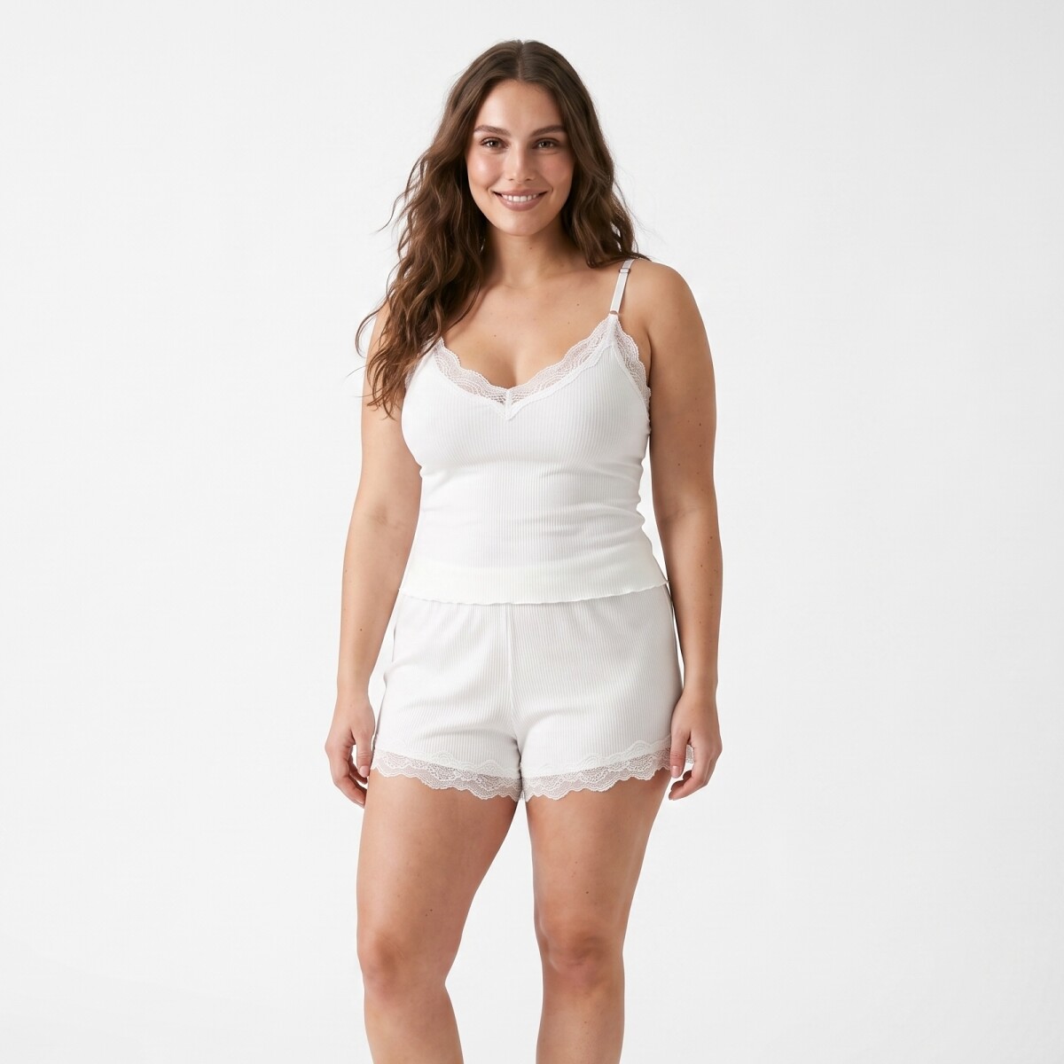 PIJAMA SET RIB - BLANCO 