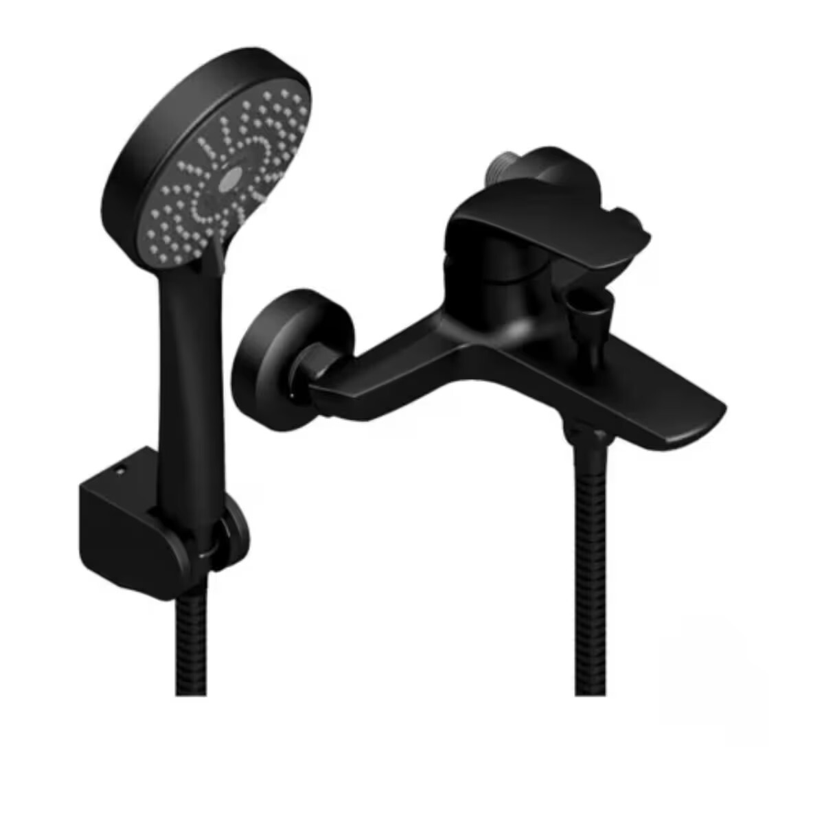 Grifería De Ducha Monocomando Exterior Con Transferencia Epuyen Negro Mate 