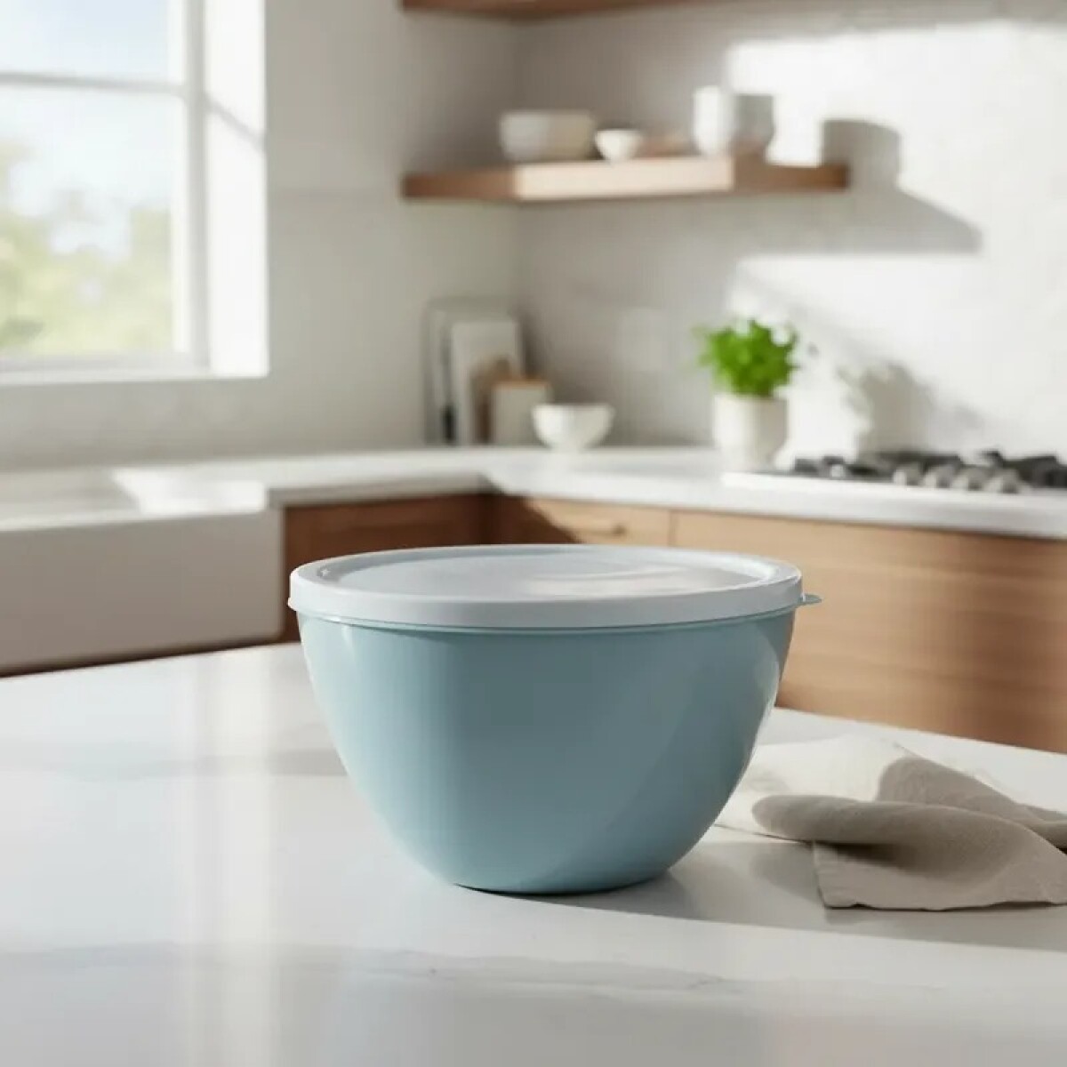 Bowl de plástico grande con tapa - RA8184 