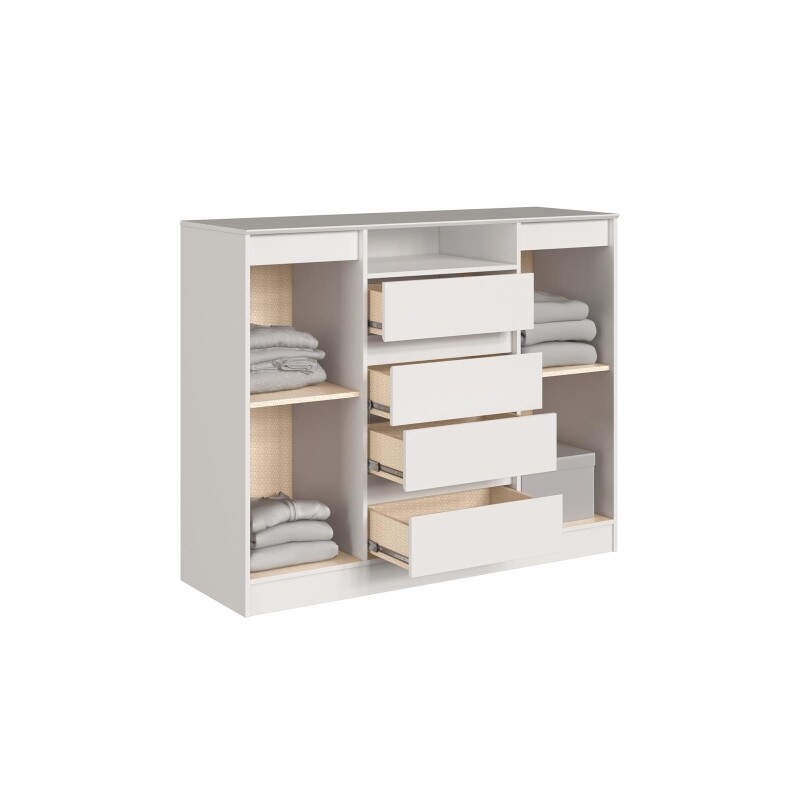 Comoda 4 Cajones 2 Puerta Noble Blanco Comoda 4 Cajones 2 Puerta Noble Blanco