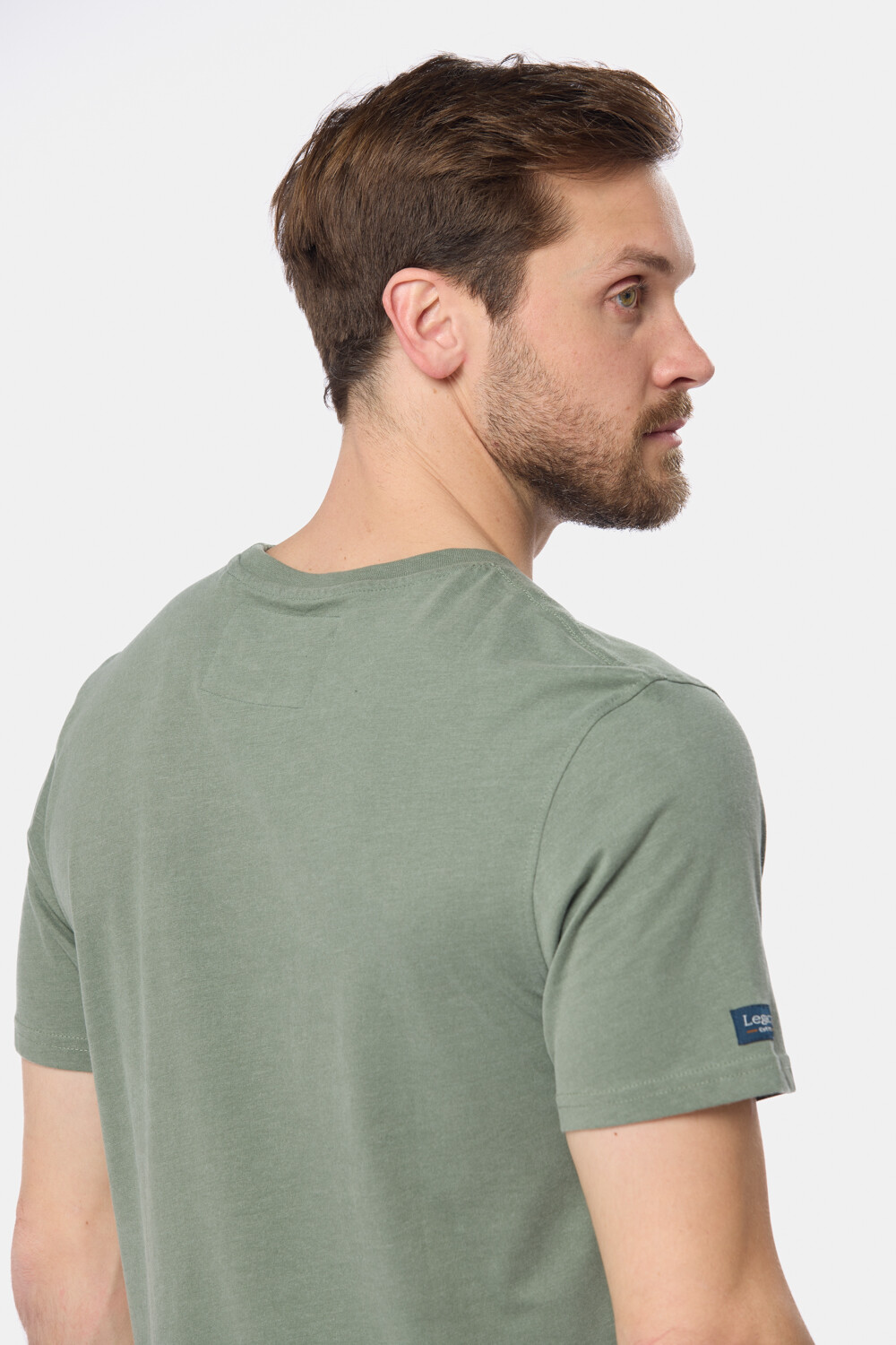 REMERA BÁSICA DE ALGODÓN Verde Melange
