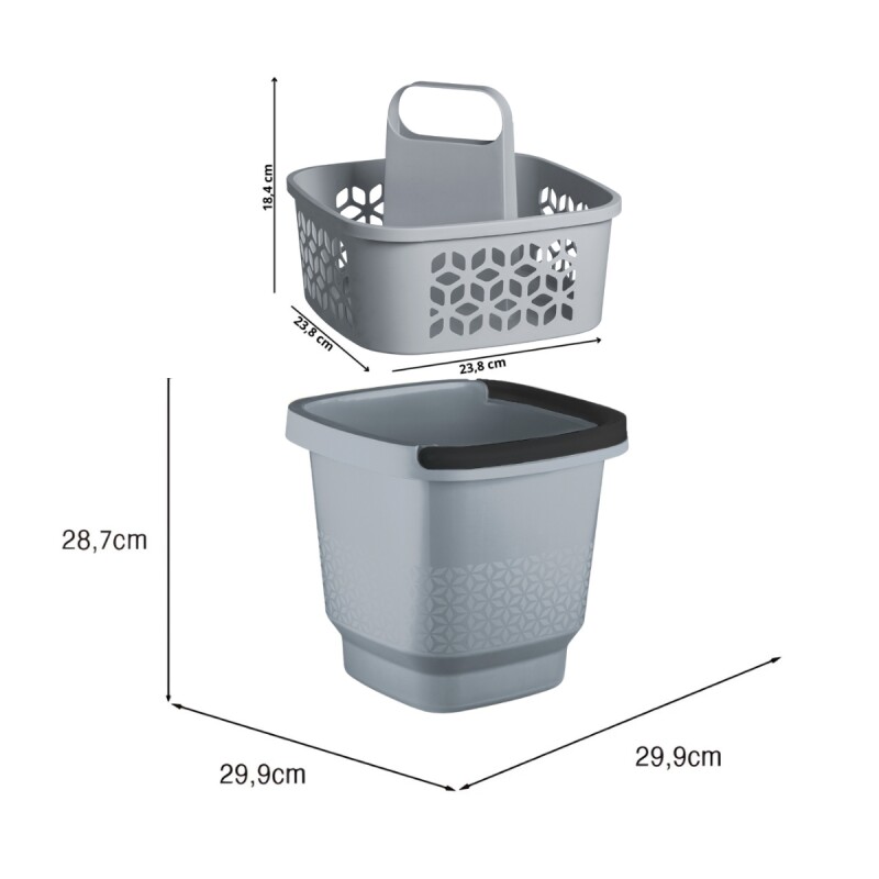 Kit Balde con cesto de limpieza GRIS