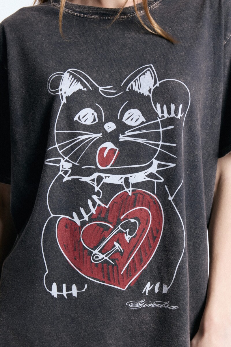 REMERA CAT Negro