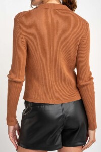 Cardigan Cuello Polo Mocha