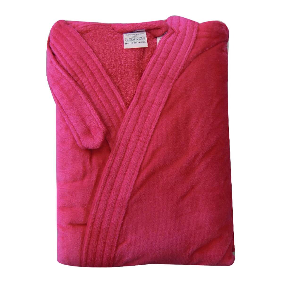 Bata Baño Dohler Velour 100% Algodón Talle P al XXG - Rosa Fuerte 