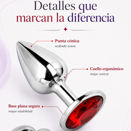 Plug Anal De Acero Con Rubí Redondo Small Plug Anal De Acero Con Rubí Redondo Small