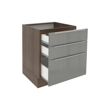 BAJO MESADA 60 CM MDP-Y-VIDRIO GRIS LUX