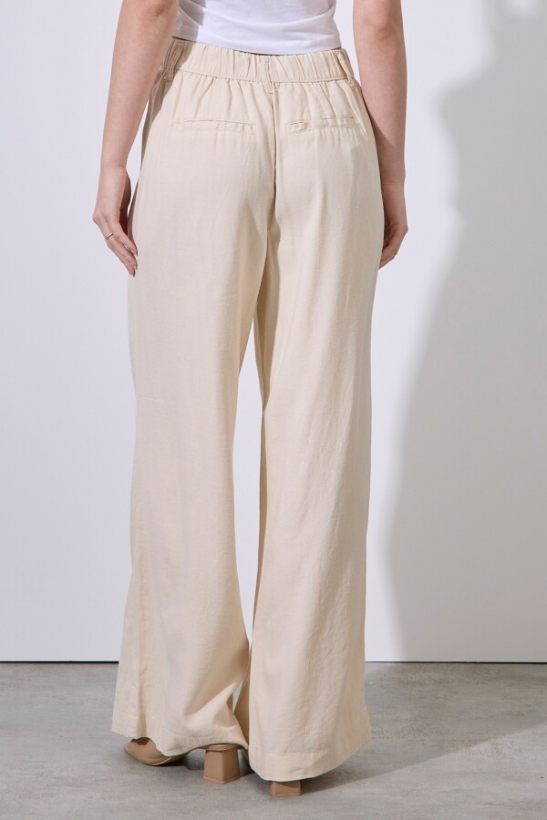 Pantalon Lino Wide BEIGE