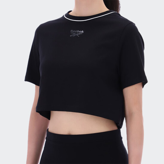Remera Reebok Crew Neck Crop SS Negro