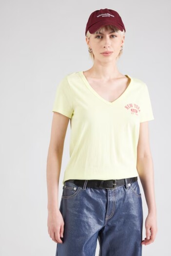 Remera Gràfico Escote V Mujer Citron