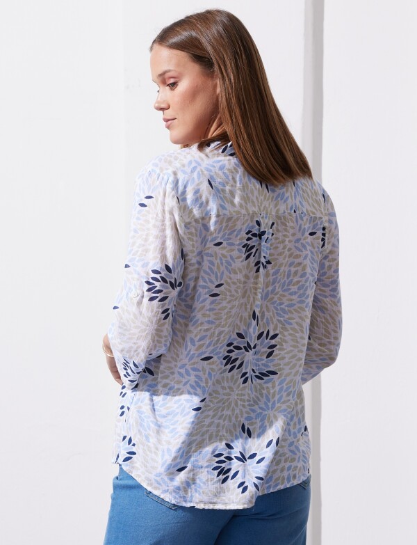Blusa Algodon Print BLANCO/MULTI