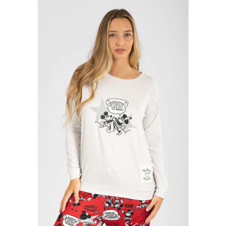 Pijama mickey illustration Gris melange