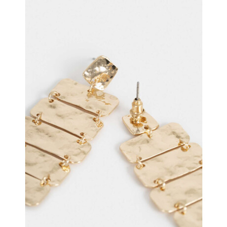 Aros Colgantes Largos Metal diferenciado Dorado Plata Cepillada