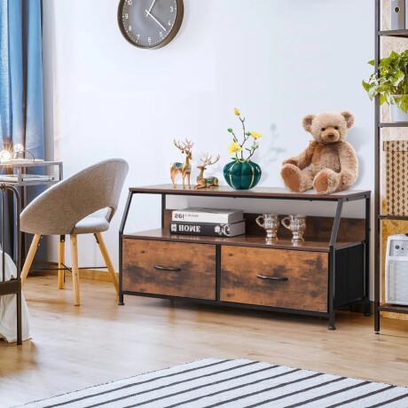 Rack TV Selecta Madera Marrón con 2 Cajones y Estantes Rack TV Selecta Madera Marrón con 2 Cajones y Estantes