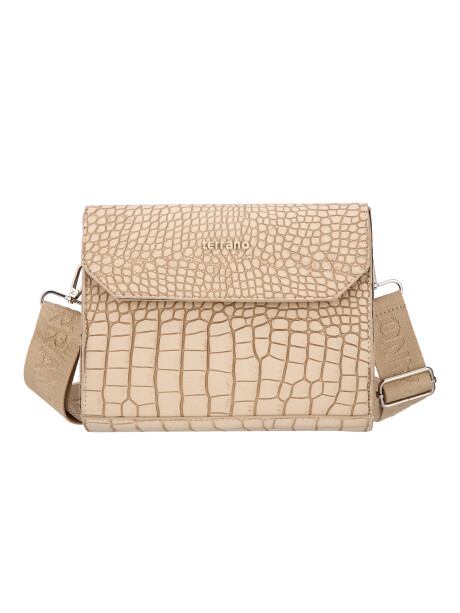 Bandolera Caracas Croco Taupe