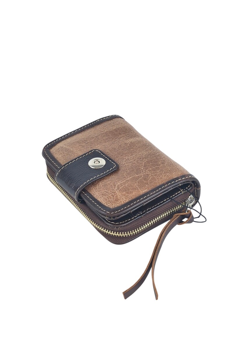 Monedero de Lujo en Cuero Auténtico – Máxima Organización Interior Marron