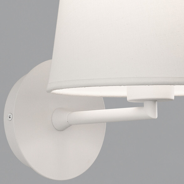 Lámpara pared blanco c/ pantalla tela E27 Ø20X23cm BA0122