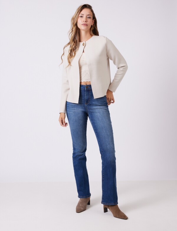 Cardigan Boton BEIGE CLARO