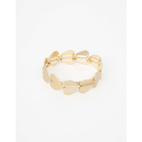 Pulsera Elástica San Valentín Dorado Plata Cepillada