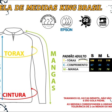 Remera de pesca con protección UV50+ KING BRASIL KFF616